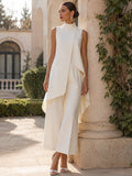 Catalina | Conjunto de Mujer Cuello Alto y Pantalón Palazzo