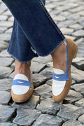 Mocasines Colorblock Camel, Blanco y Celeste