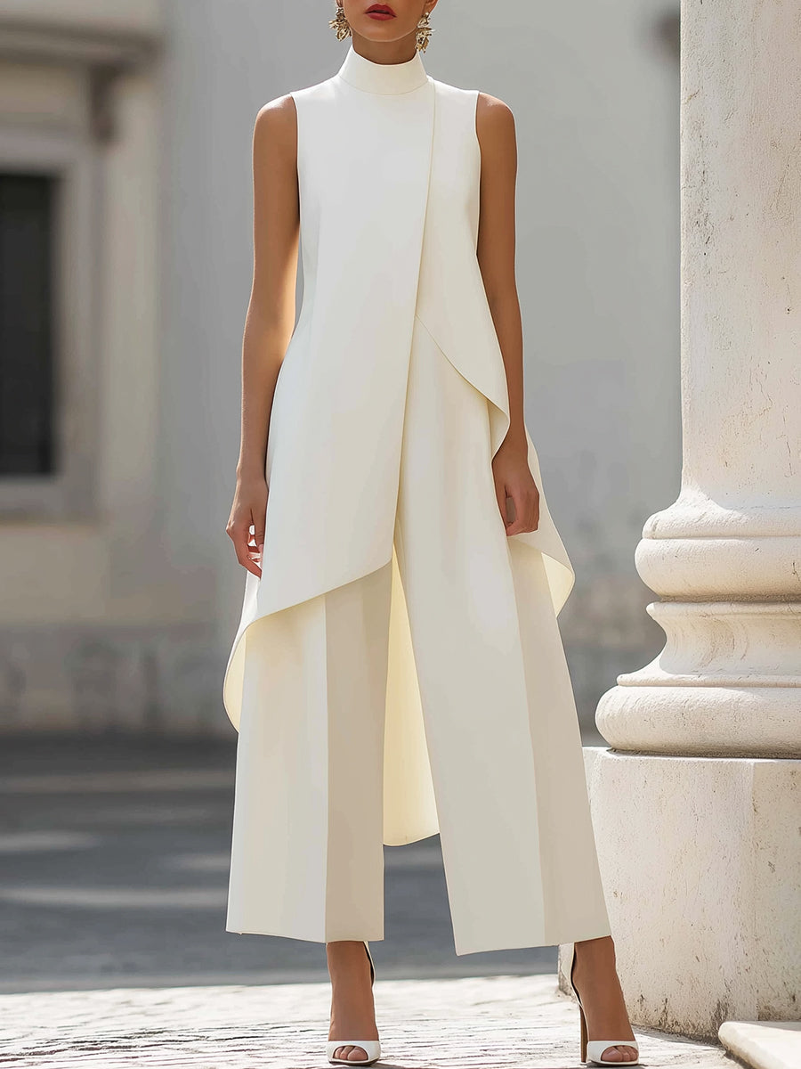 Catalina | Conjunto de Mujer Cuello Alto y Pantalón Palazzo