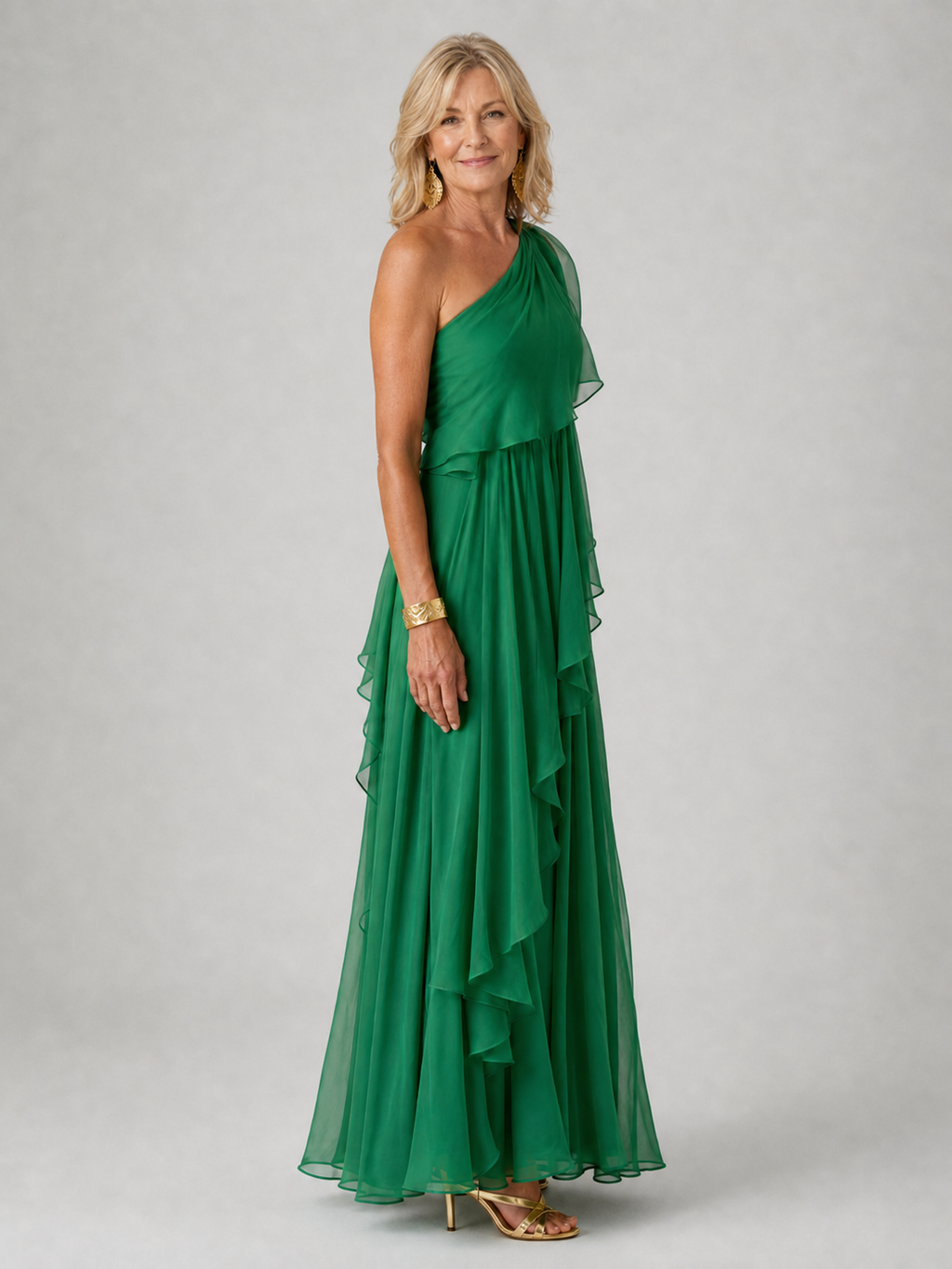 Victoria | Vestido Largo de Mujer de Un Hombro con Volantes
