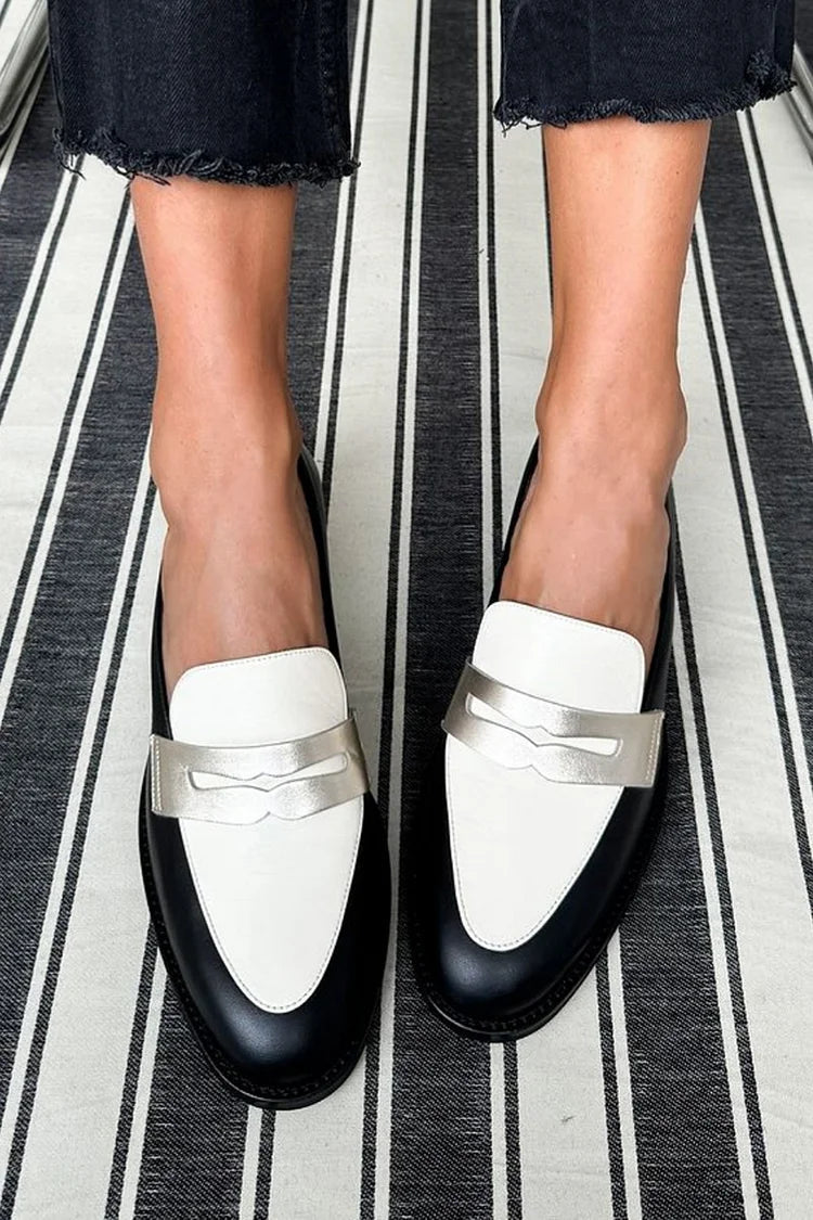 Mocasines Clásicos Blanco y Negro