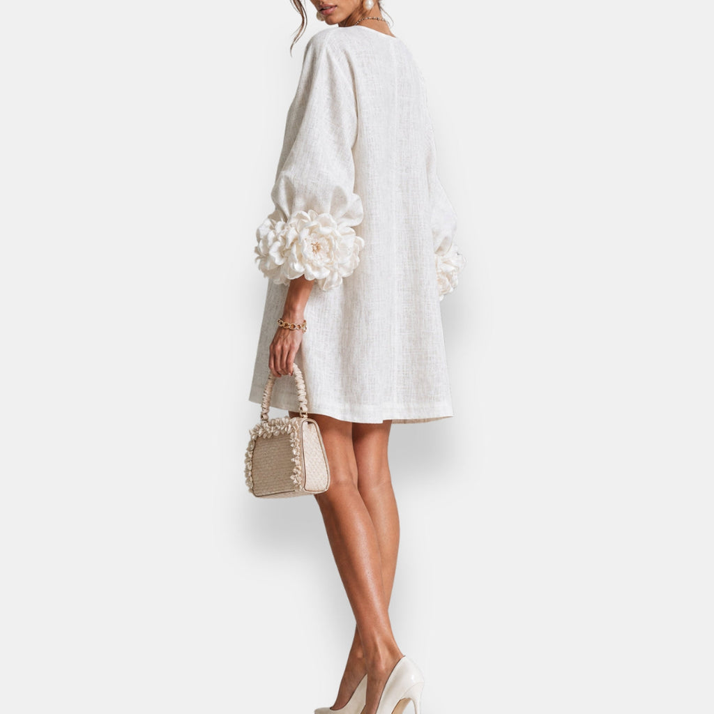 Marcelle | Robe à fleurs en relief