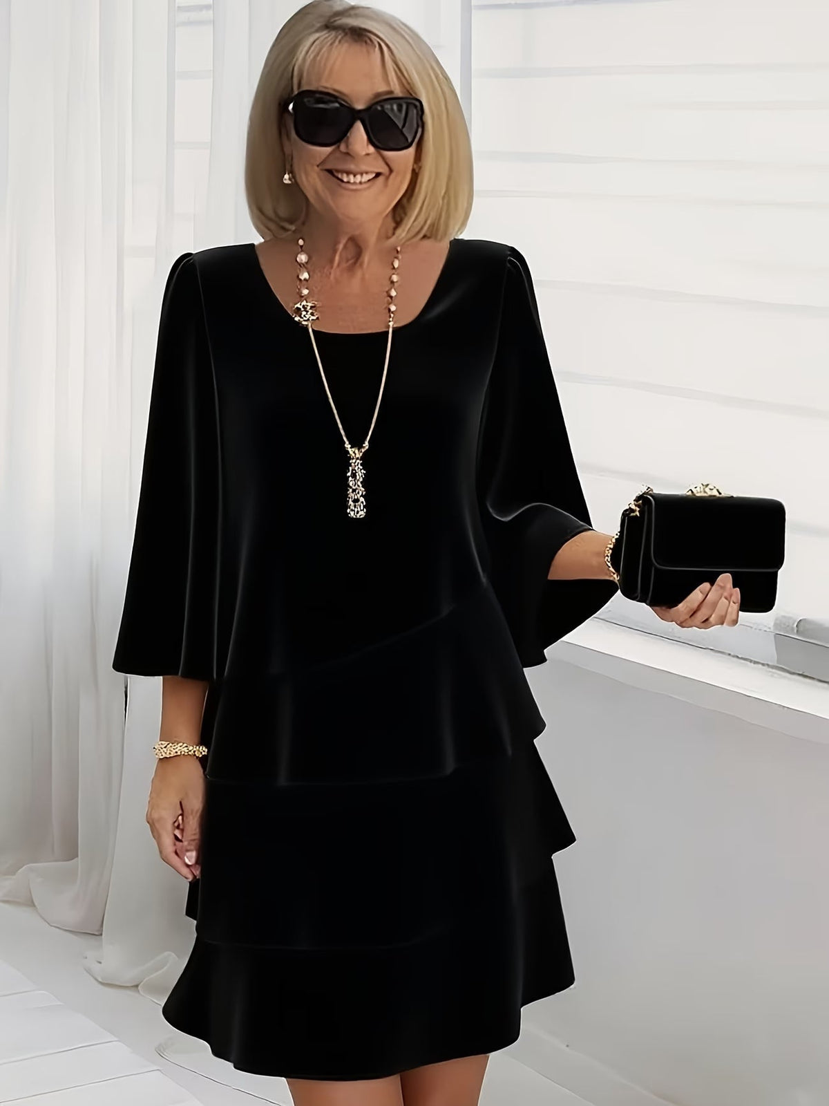 Catherine | Vestido de Mujer Evasé con Volantes