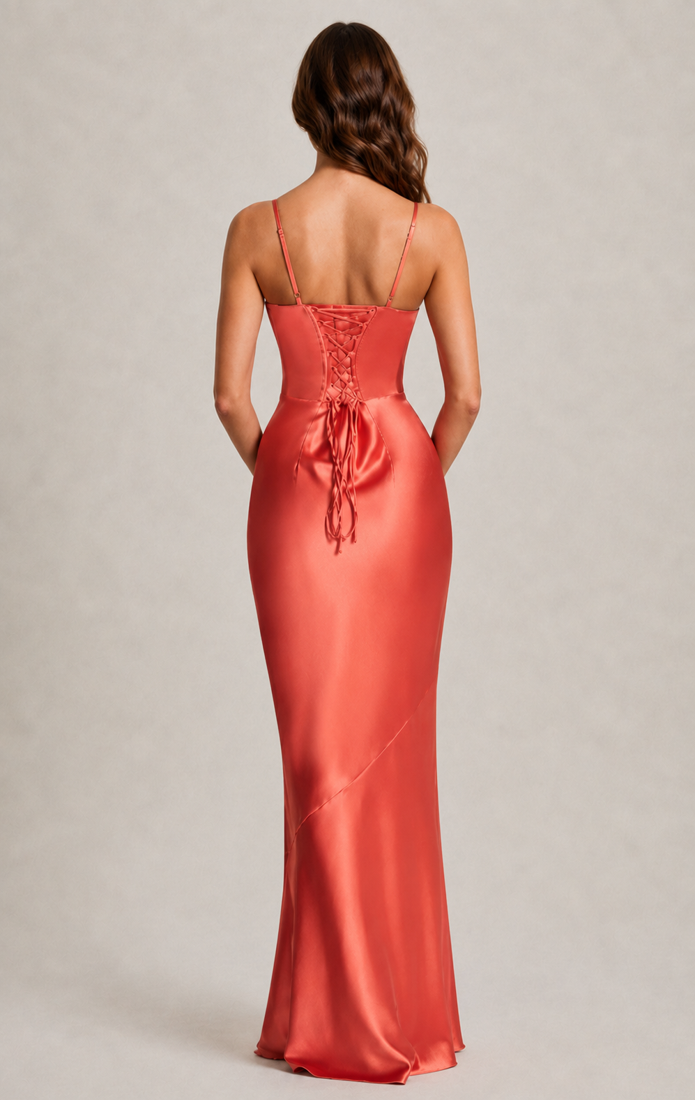 Vestido Seda Coral