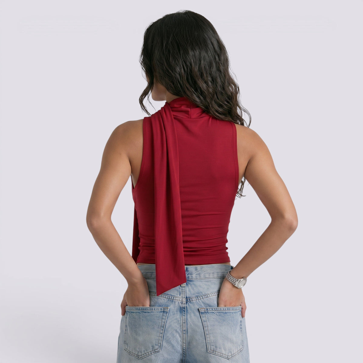 Top Sin Mangas Mujer Cuello V