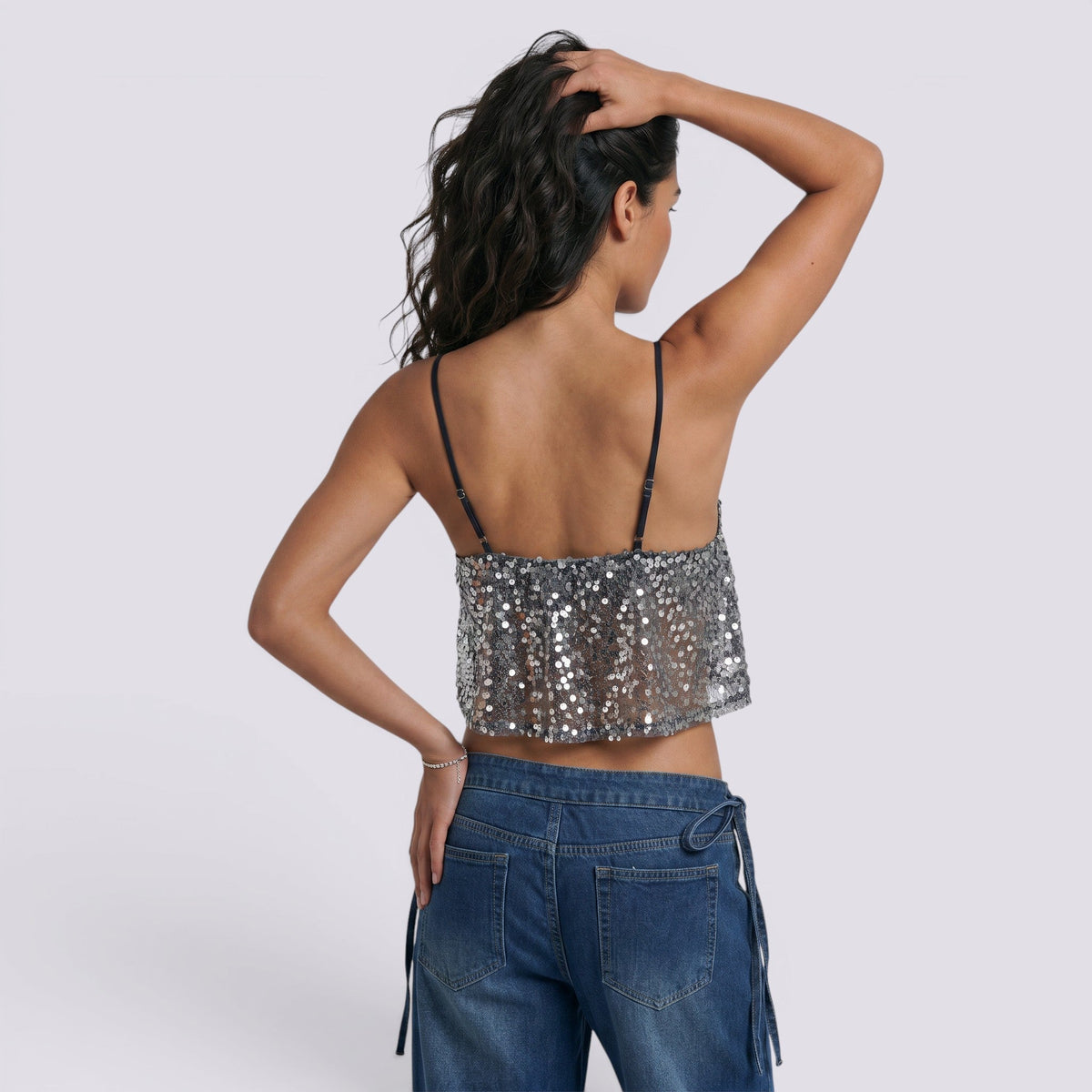 Top Lentejuelas Mujer Fiesta Verano