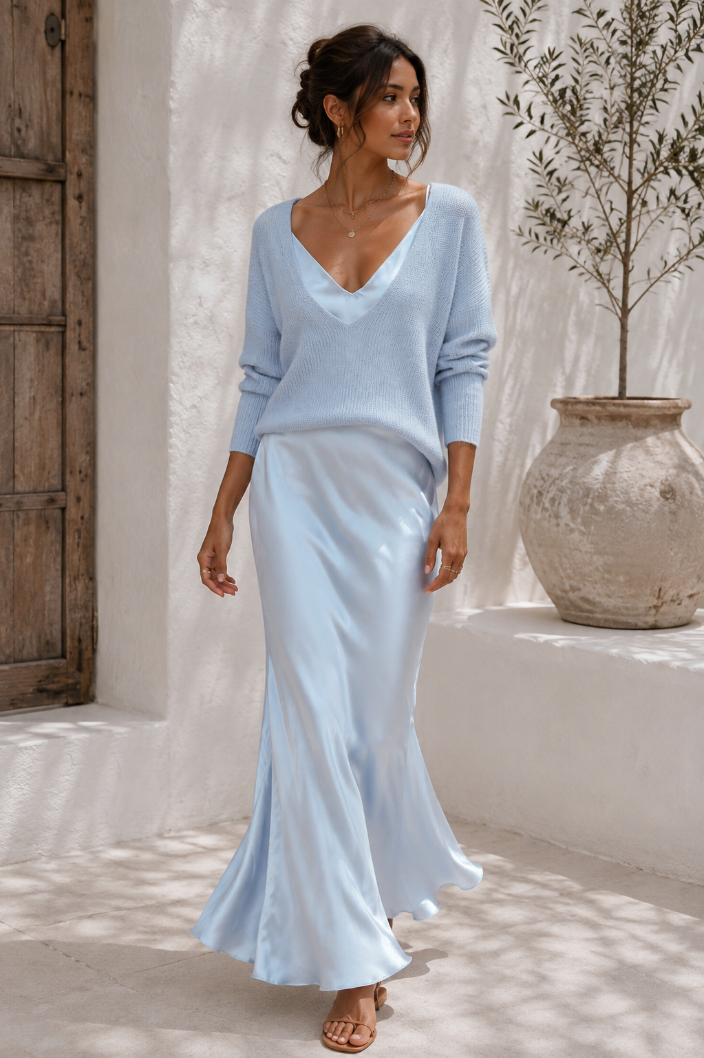 Alma | Vestido de Mujer de Satén con Cárdigan