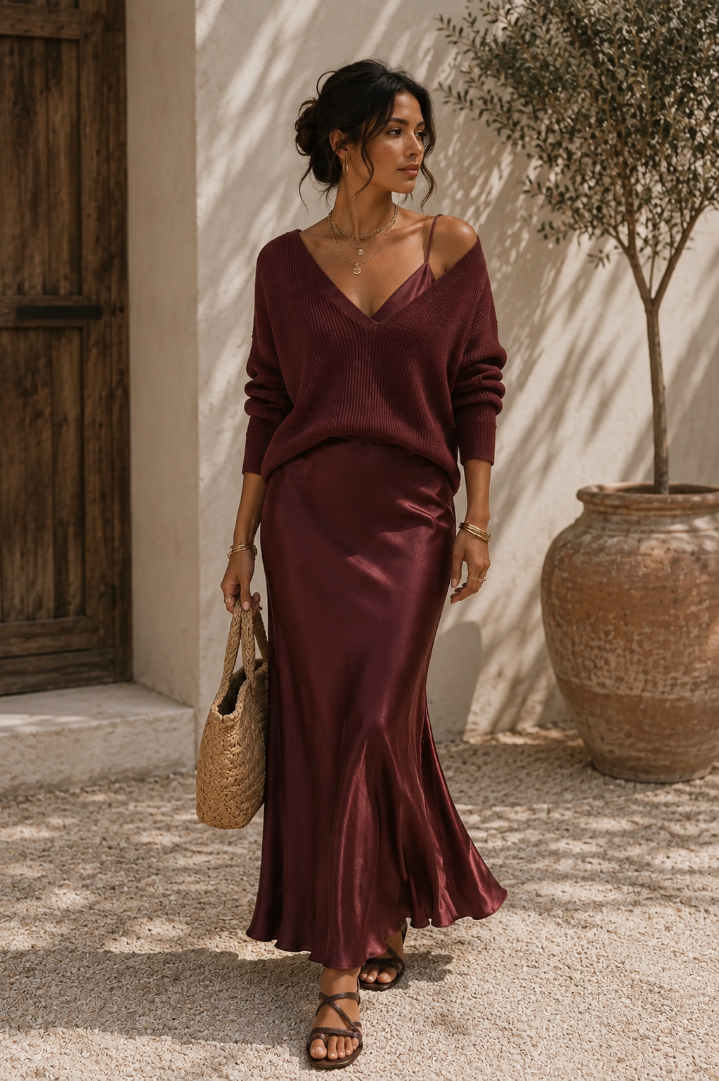 Alma | Vestido de Mujer de Satén con Cárdigan