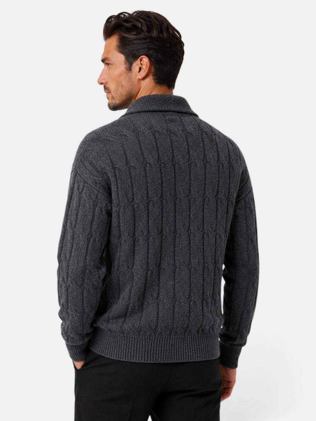 Suéter Hombre Cuello Solapa Holgado