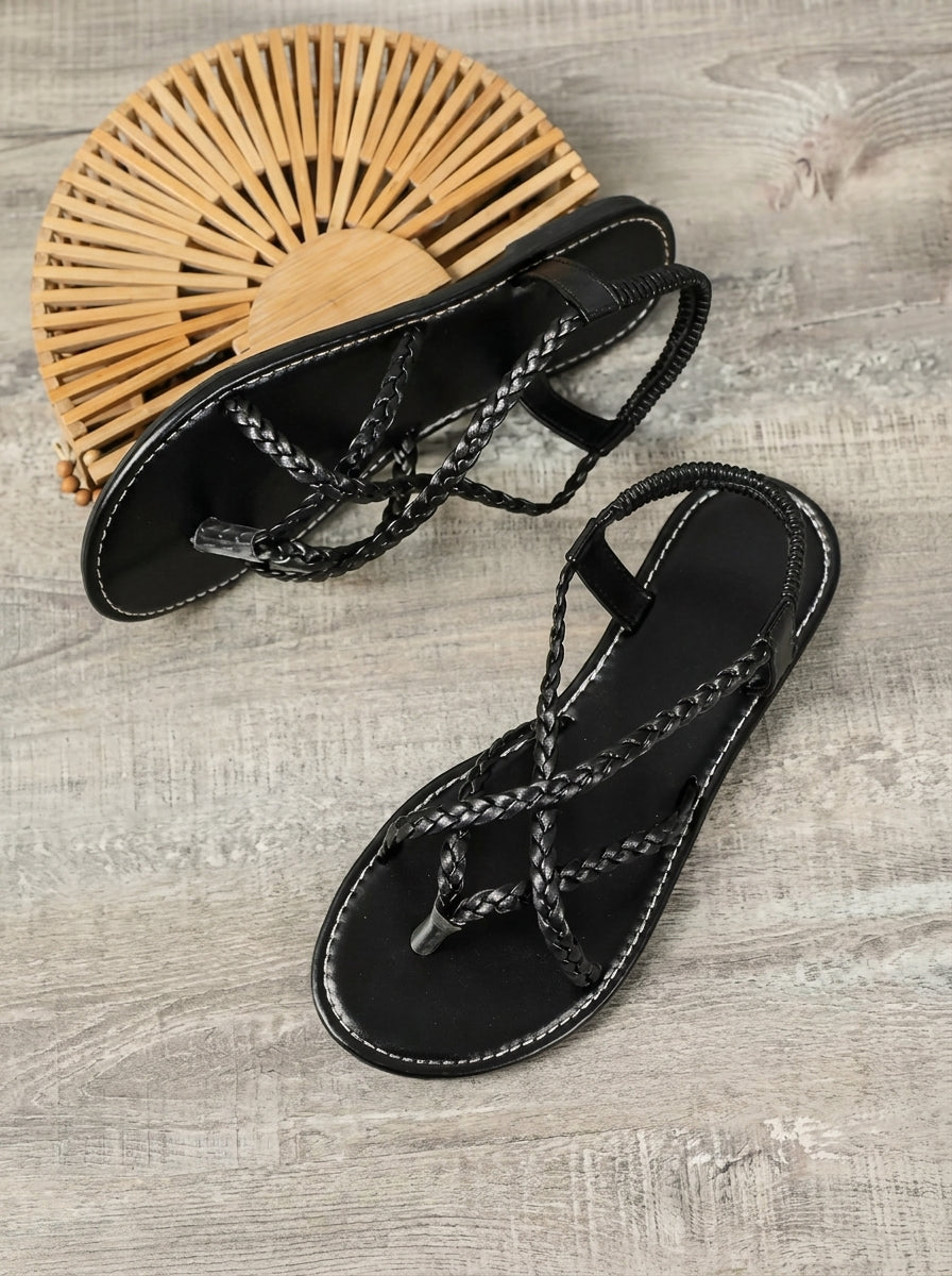 Lucería™ | Sandalias Metalizadas con Tiras Trenzadas