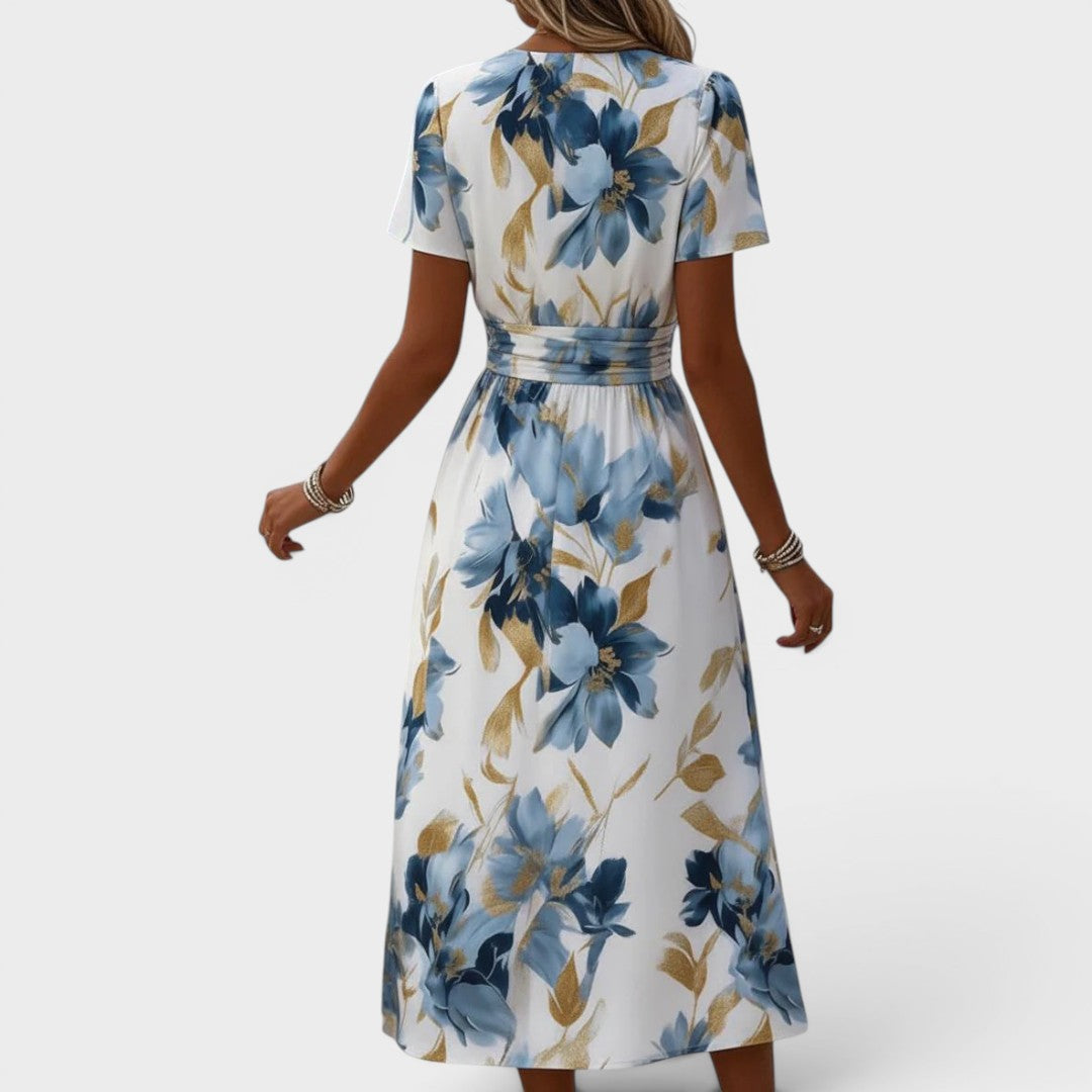 Denise | Vestido Midi de Mujer Floral Acuarela