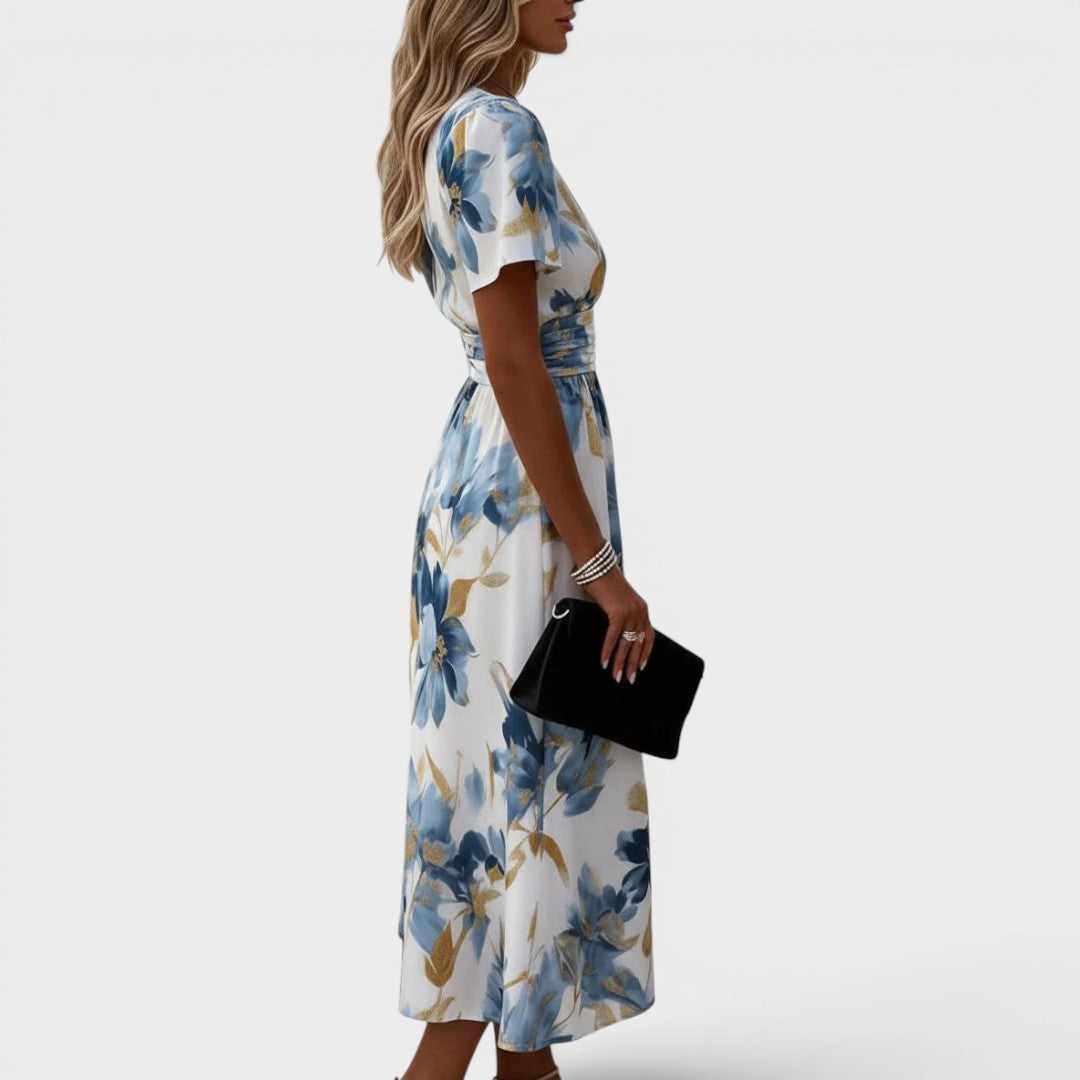 Denise | Vestido Midi de Mujer Floral Acuarela