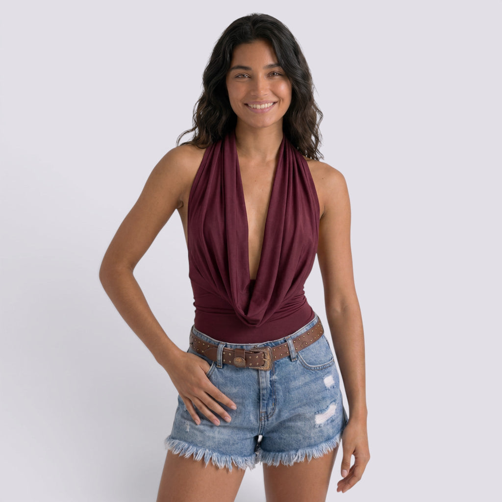 Top Halter Mujer Elegante Sofisticado
