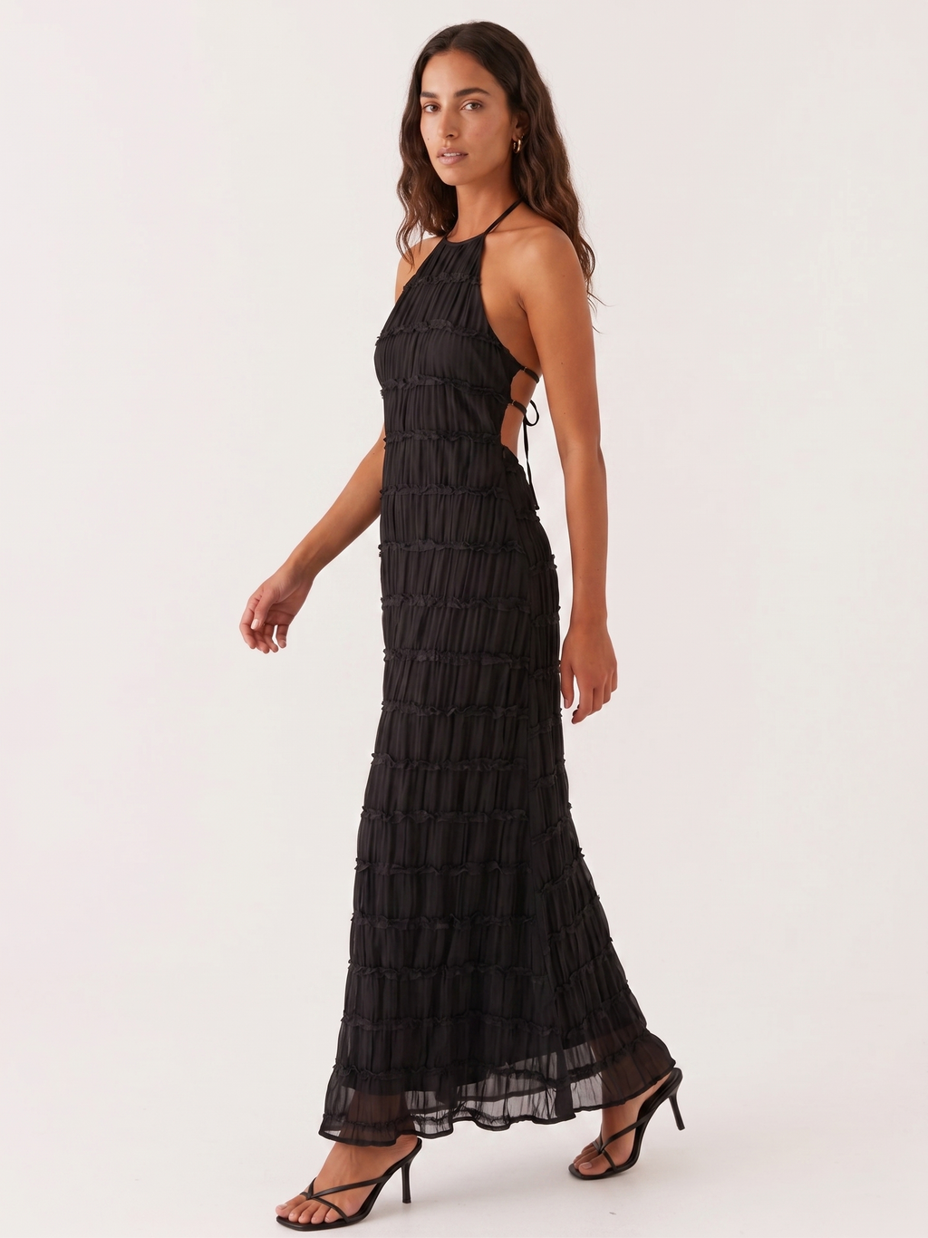 Angela | Vestido Largo de Mujer con Volantes Escalonados