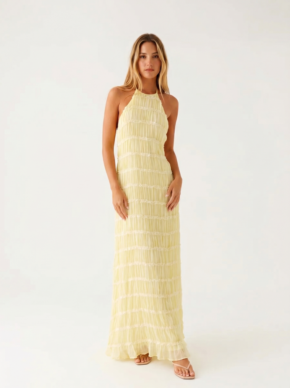 Angela | Vestido Largo de Mujer con Volantes Escalonados