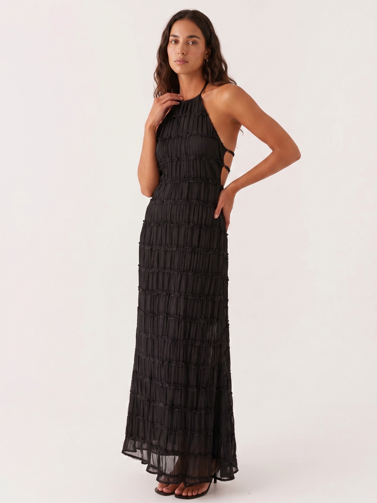 Angela | Vestido Largo de Mujer con Volantes Escalonados