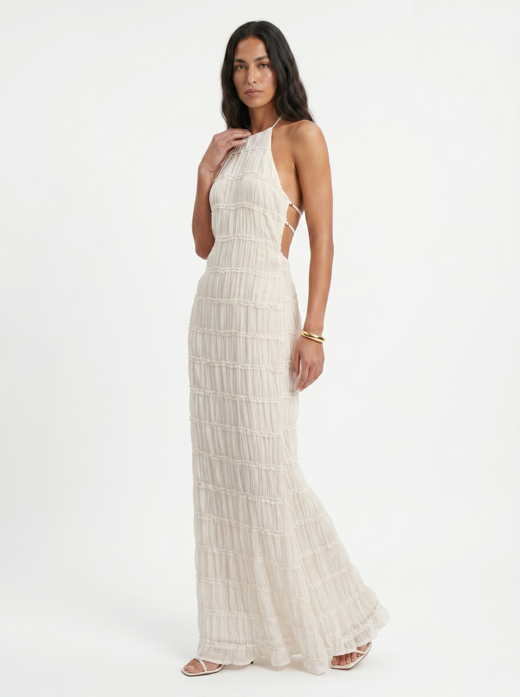 Angela | Vestido Largo de Mujer con Volantes Escalonados
