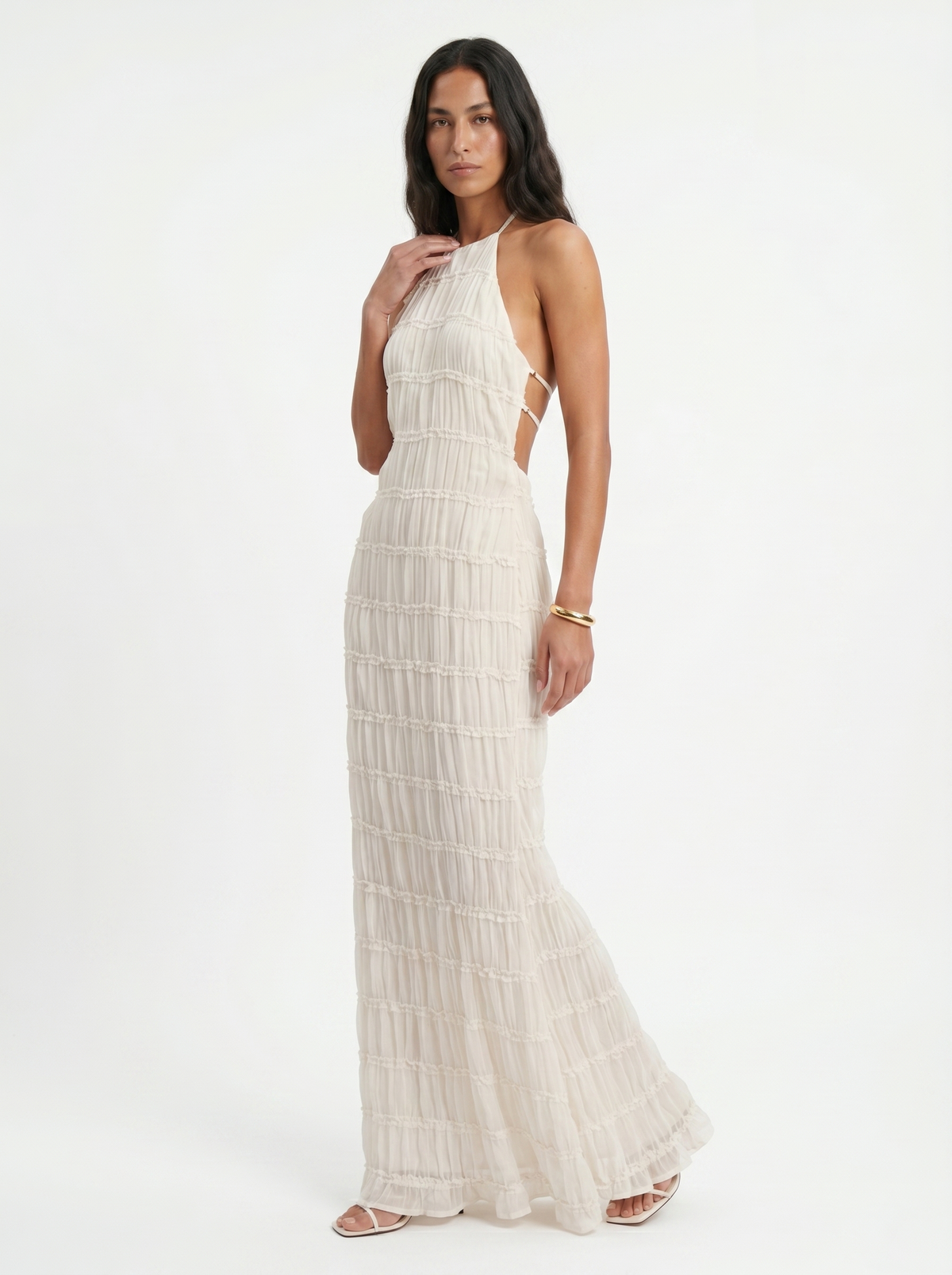 Angela | Vestido Largo de Mujer con Volantes Escalonados