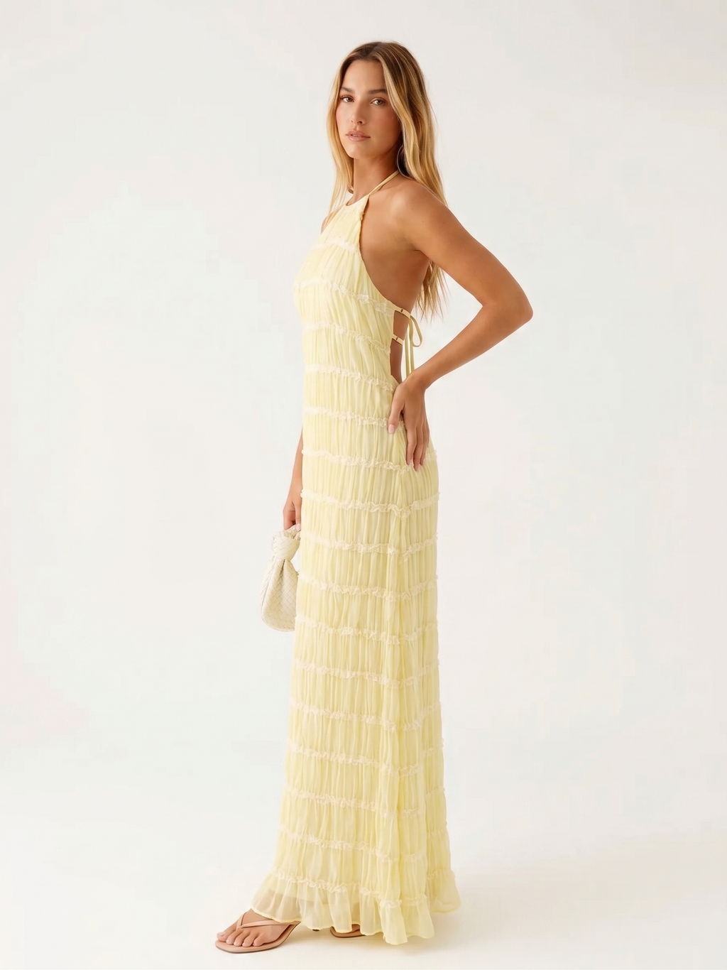 Angela | Vestido Largo de Mujer con Volantes Escalonados