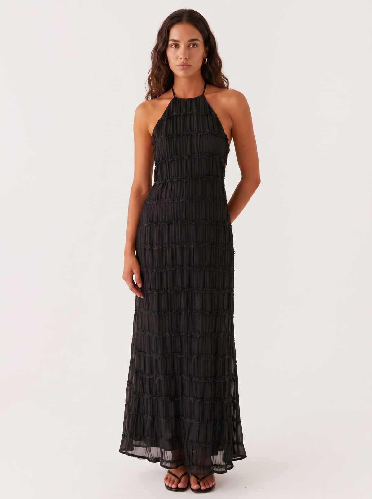 Angela | Vestido Largo de Mujer con Volantes Escalonados