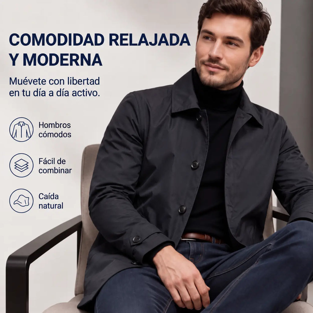 Bruno | Gabardina Impermeable de Hombre de Largo Medio