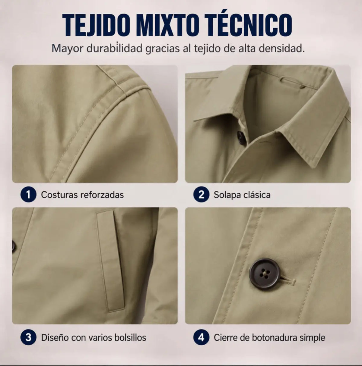 Bruno | Gabardina Impermeable de Hombre de Largo Medio