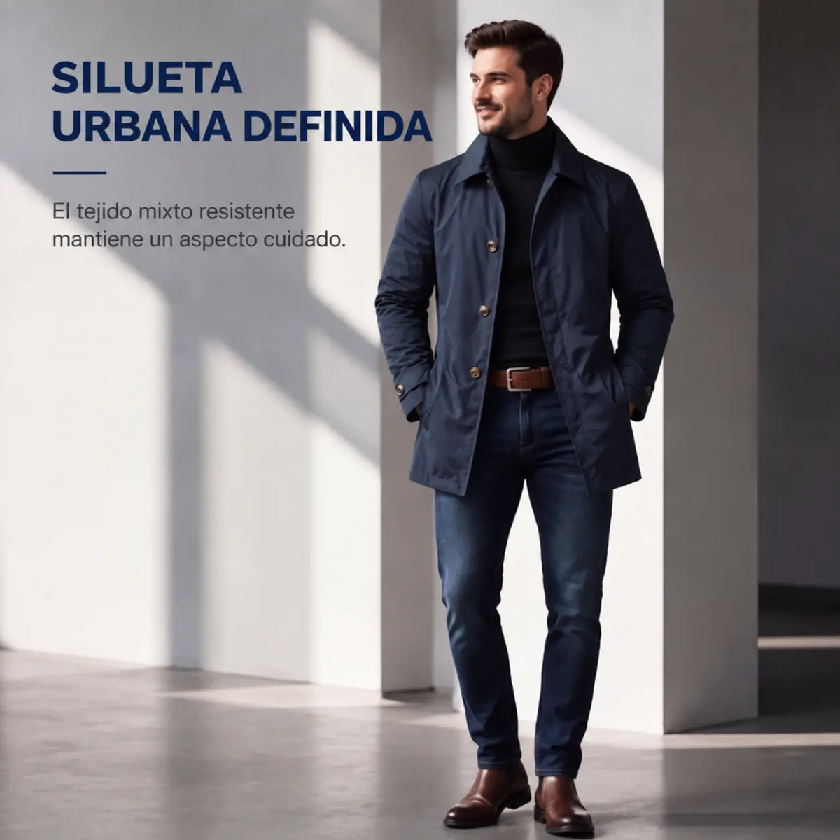 Bruno | Gabardina Impermeable de Hombre de Largo Medio