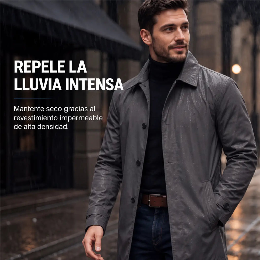 Bruno | Gabardina Impermeable de Hombre de Largo Medio