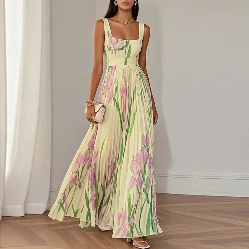 Oriah | Vestido Largo de Mujer Floral de Seda Corte en A