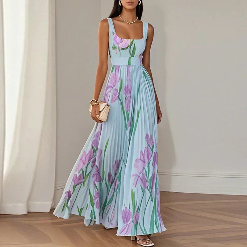 Oriah | Vestido Largo de Mujer Floral de Seda Corte en A
