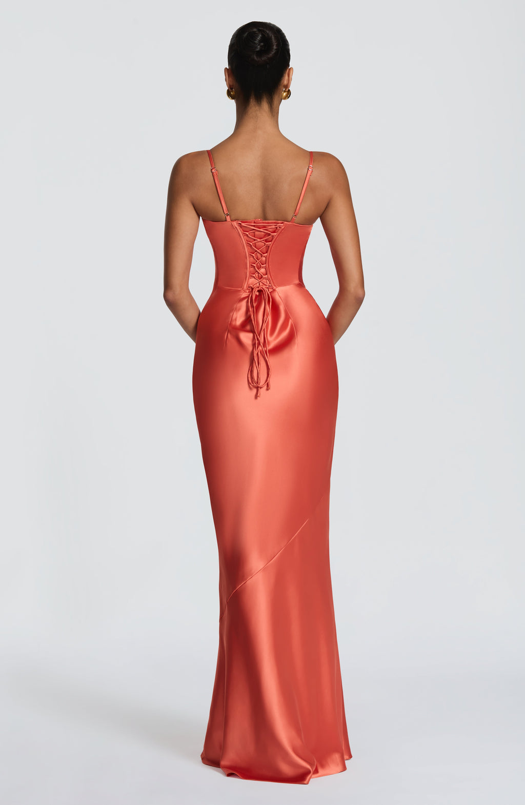 Vestido Seda Coral
