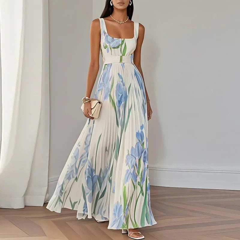 Oriah | Vestido Largo de Mujer Floral de Seda Corte en A