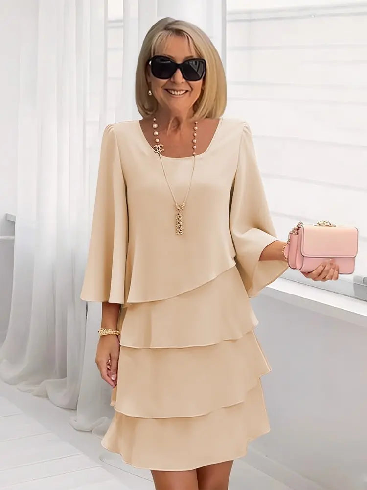 Catherine | Vestido de Mujer Evasé con Volantes