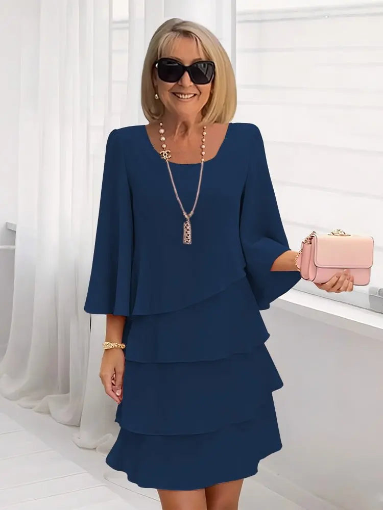 Catherine | Vestido de Mujer Evasé con Volantes