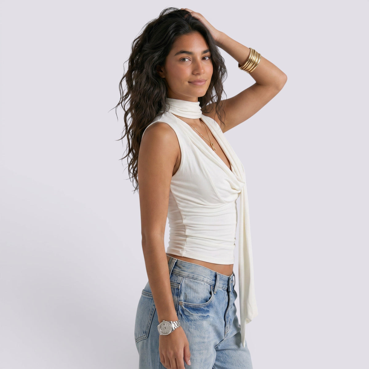 Top Sin Mangas Mujer Cuello V
