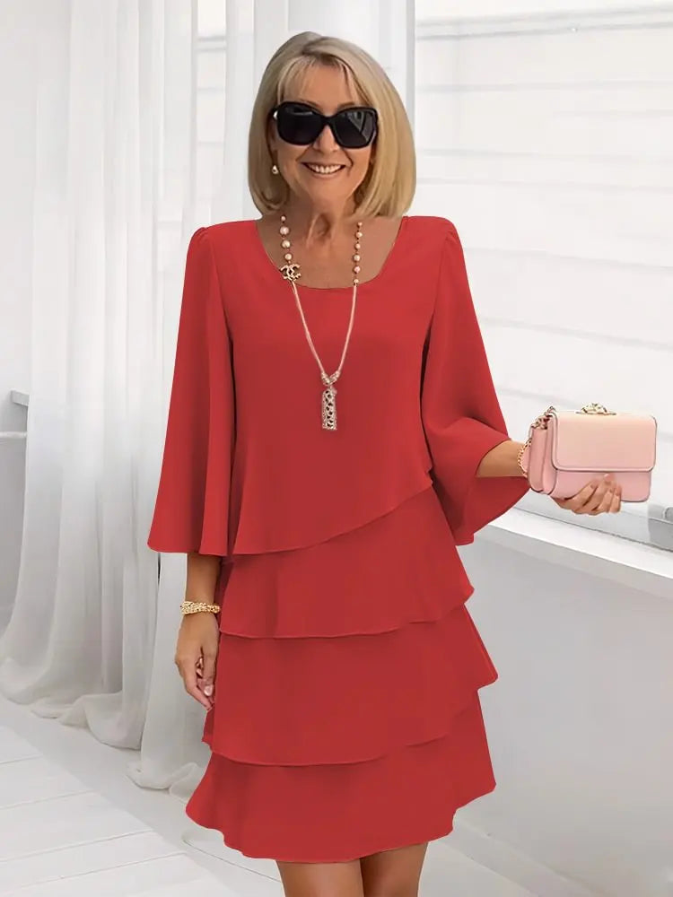 Catherine | Vestido de Mujer Evasé con Volantes