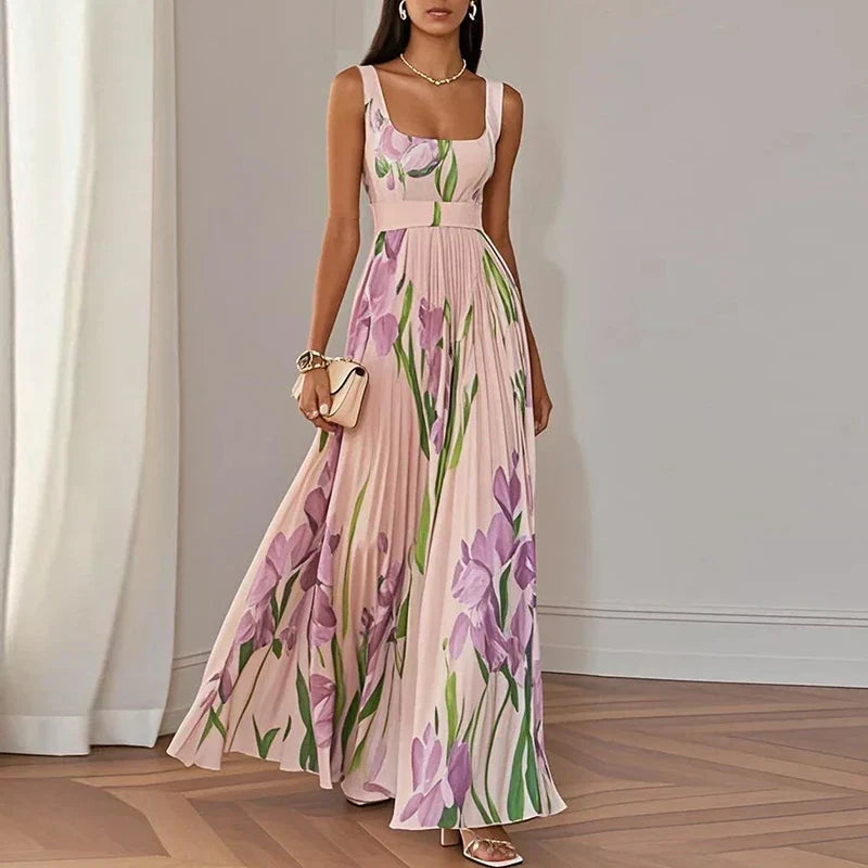 Oriah | Vestido Largo de Mujer Floral de Seda Corte en A