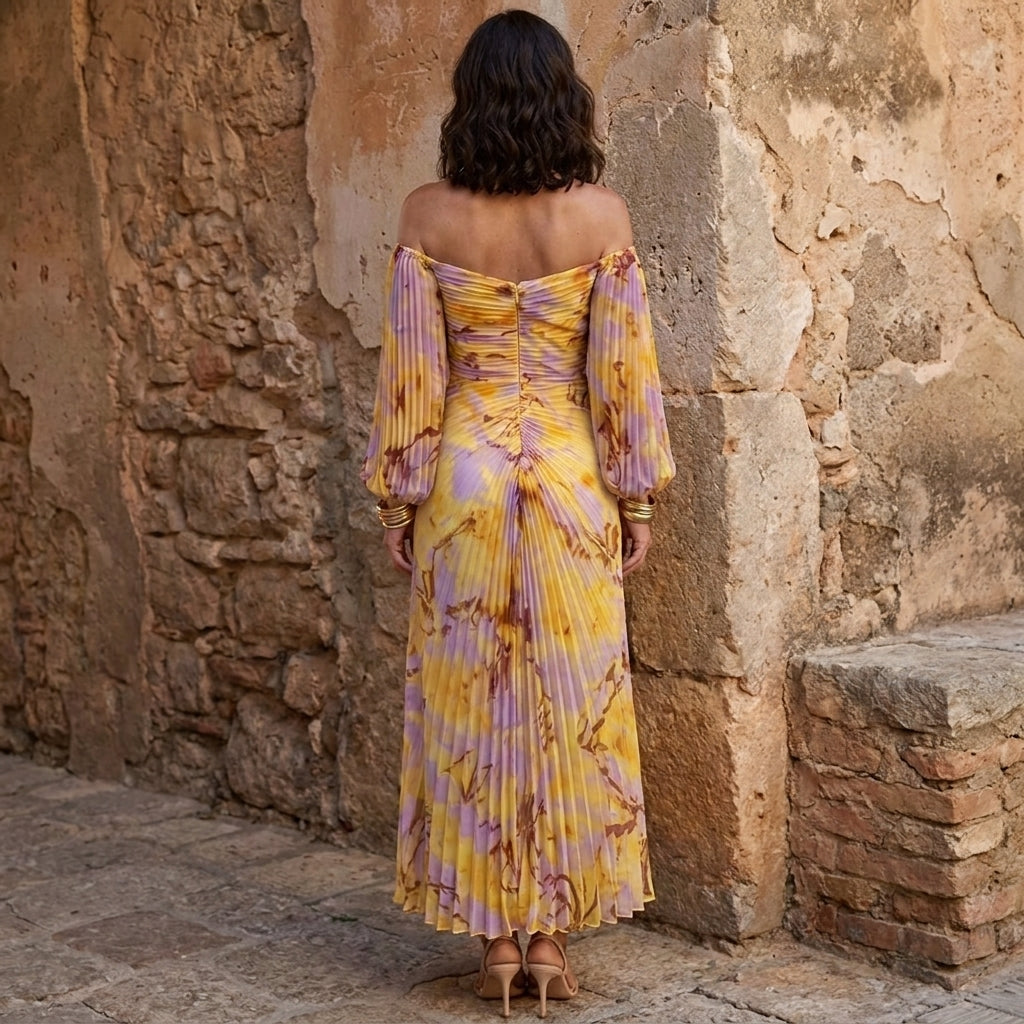 Gregoria | Vestido Largo de Mujer Floral con Escote Profundo