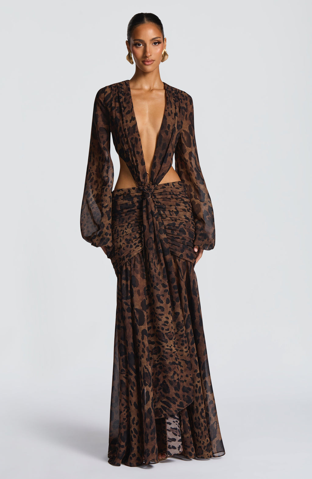 Vestido largo Andrina - Estampado de leopardo