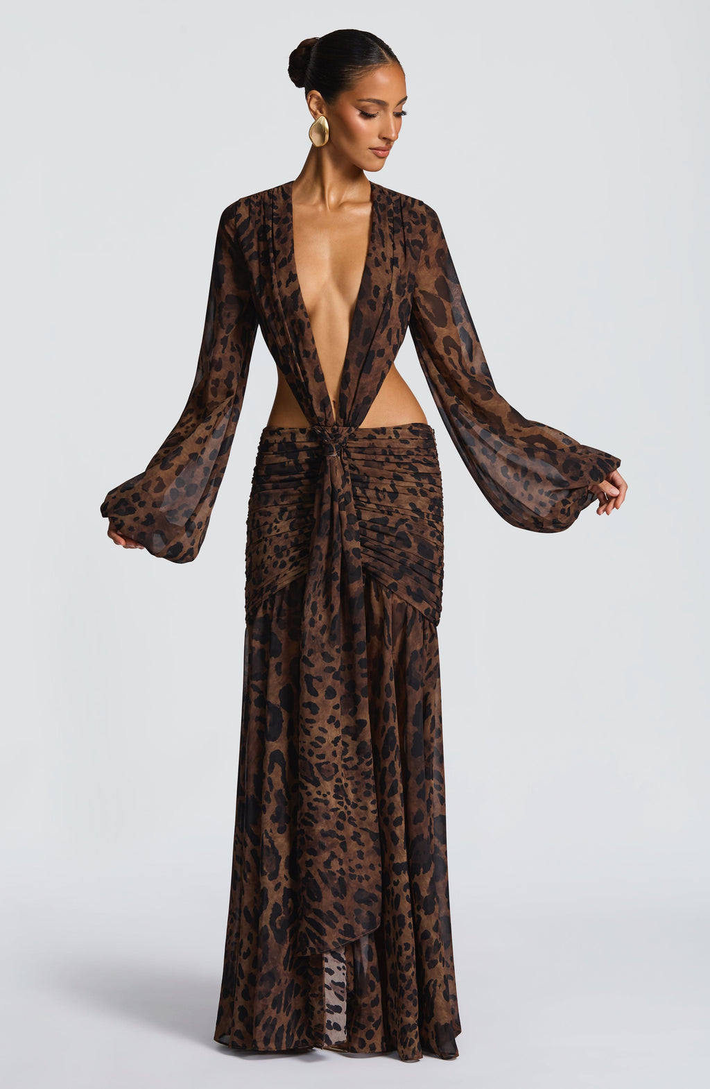 Vestido largo Andrina - Estampado de leopardo