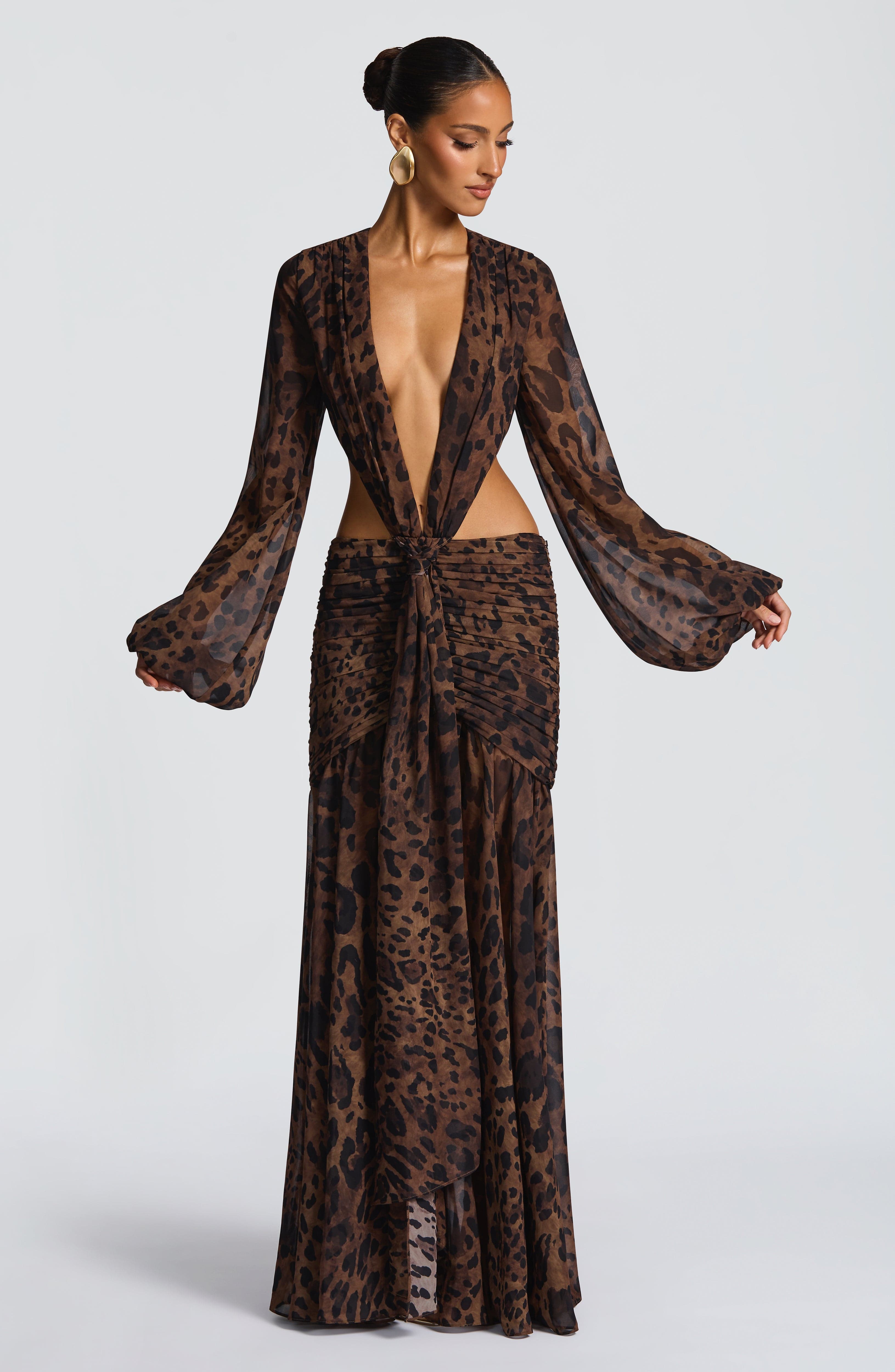 Vestido largo Andrina - Estampado de leopardo