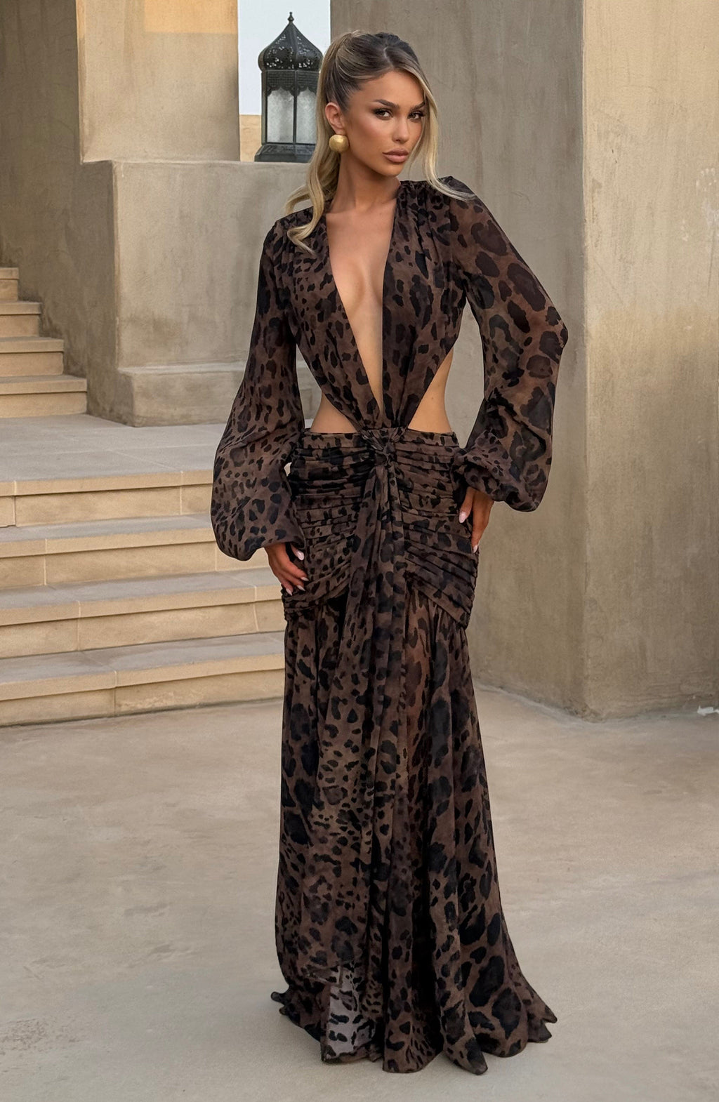Vestido largo Andrina - Estampado de leopardo