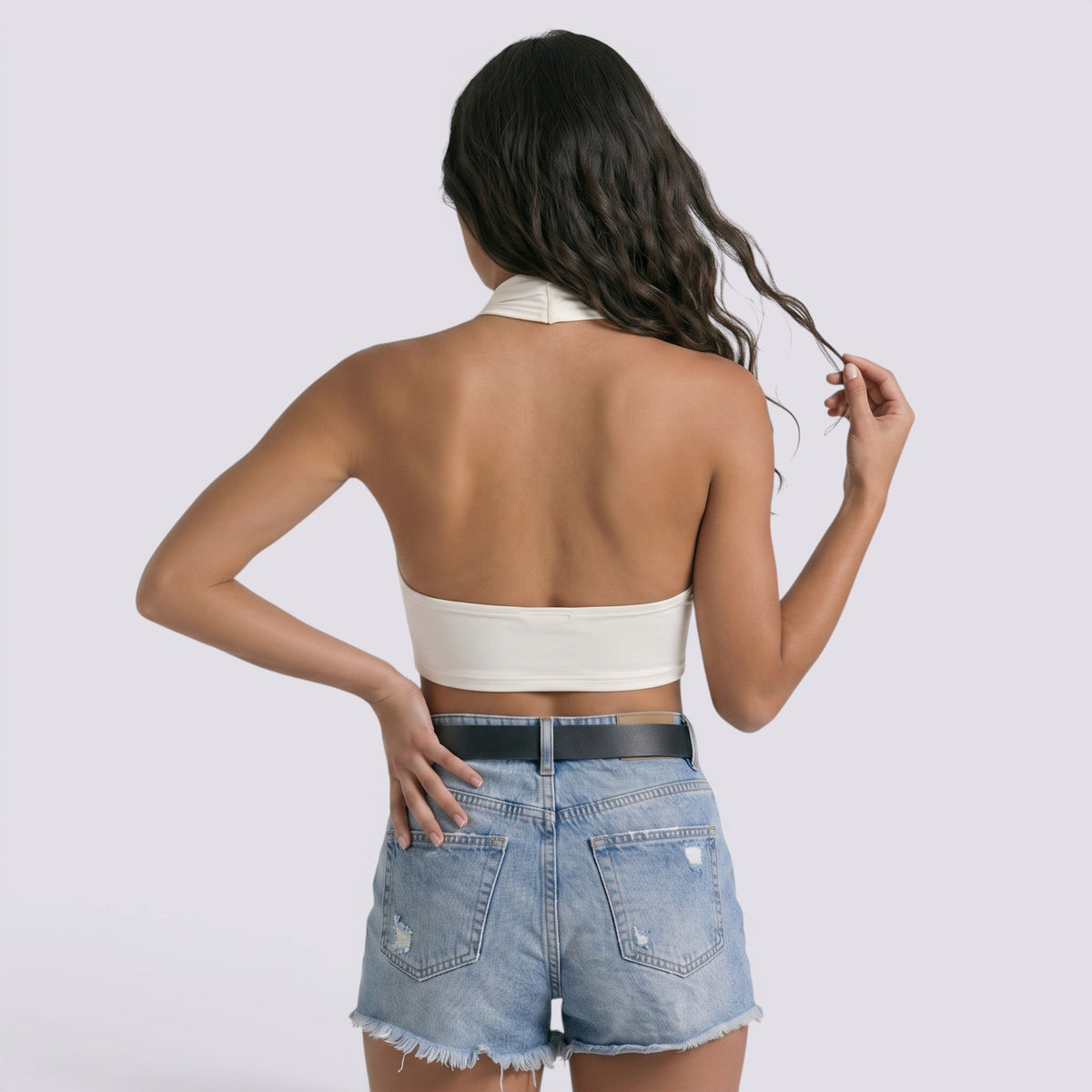 Top Cuello Halter Mujer Espalda Descubierta