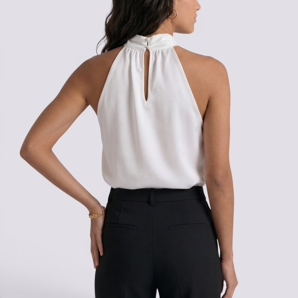 Top Halter Mujer Satén Elegante