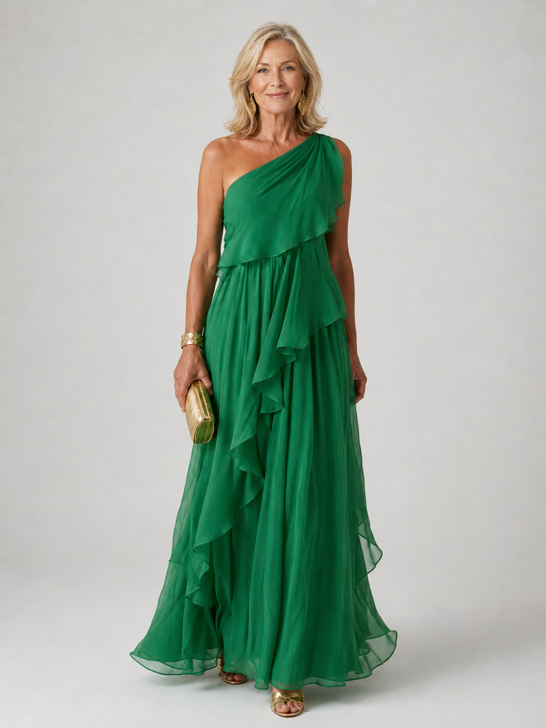 Victoria | Vestido Largo de Mujer de Un Hombro con Volantes