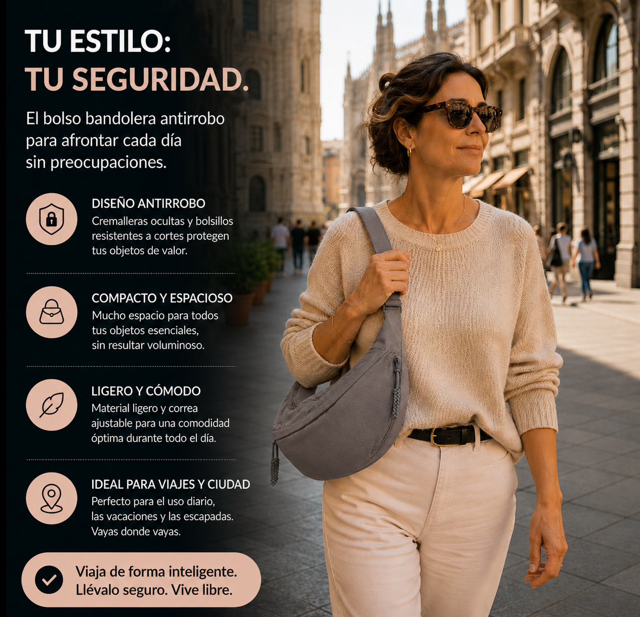 Chiara | Bolso de hombro gris