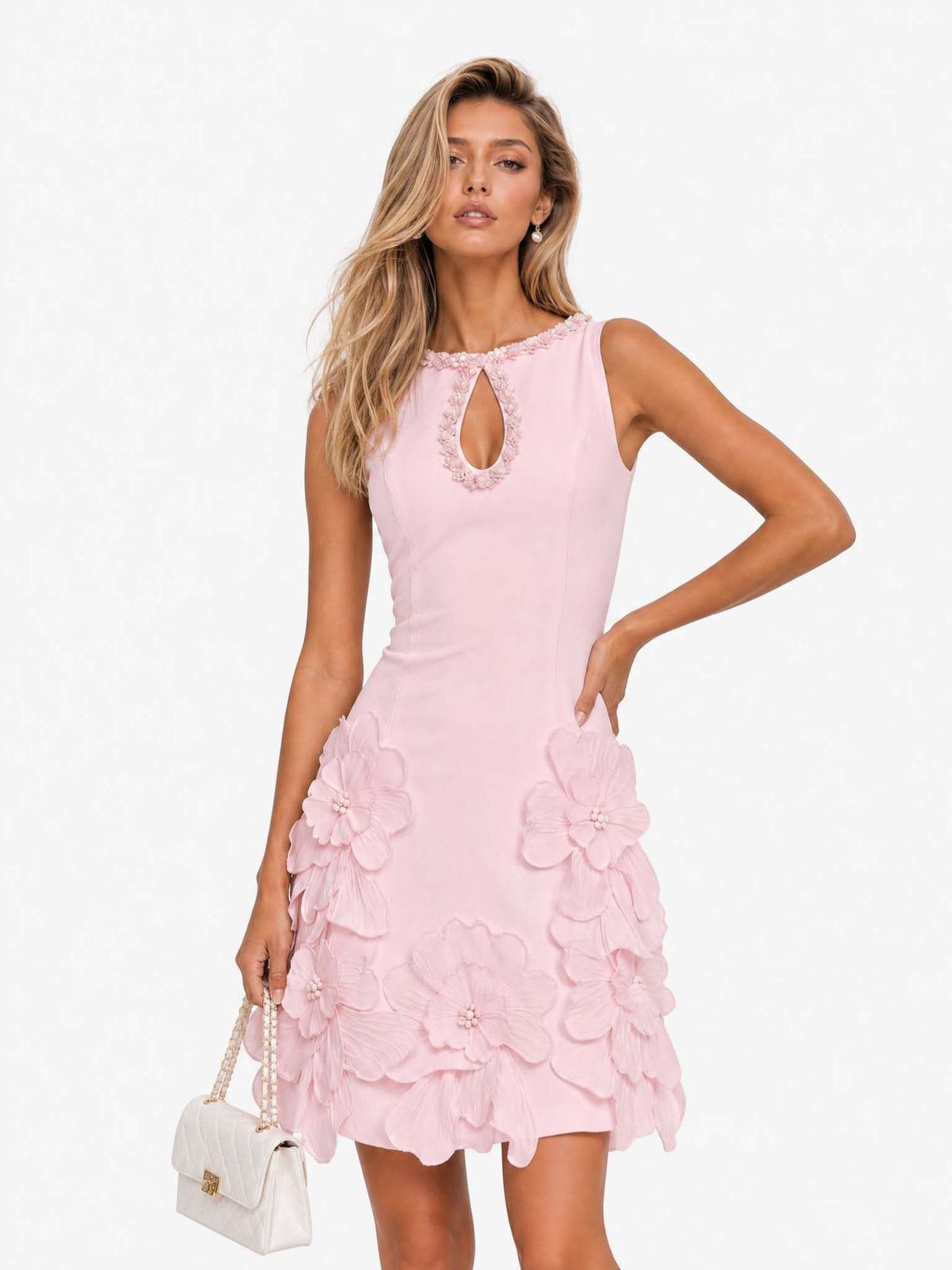 Elettra | Vestido Corto de Mujer sin Mangas con Cut-Out