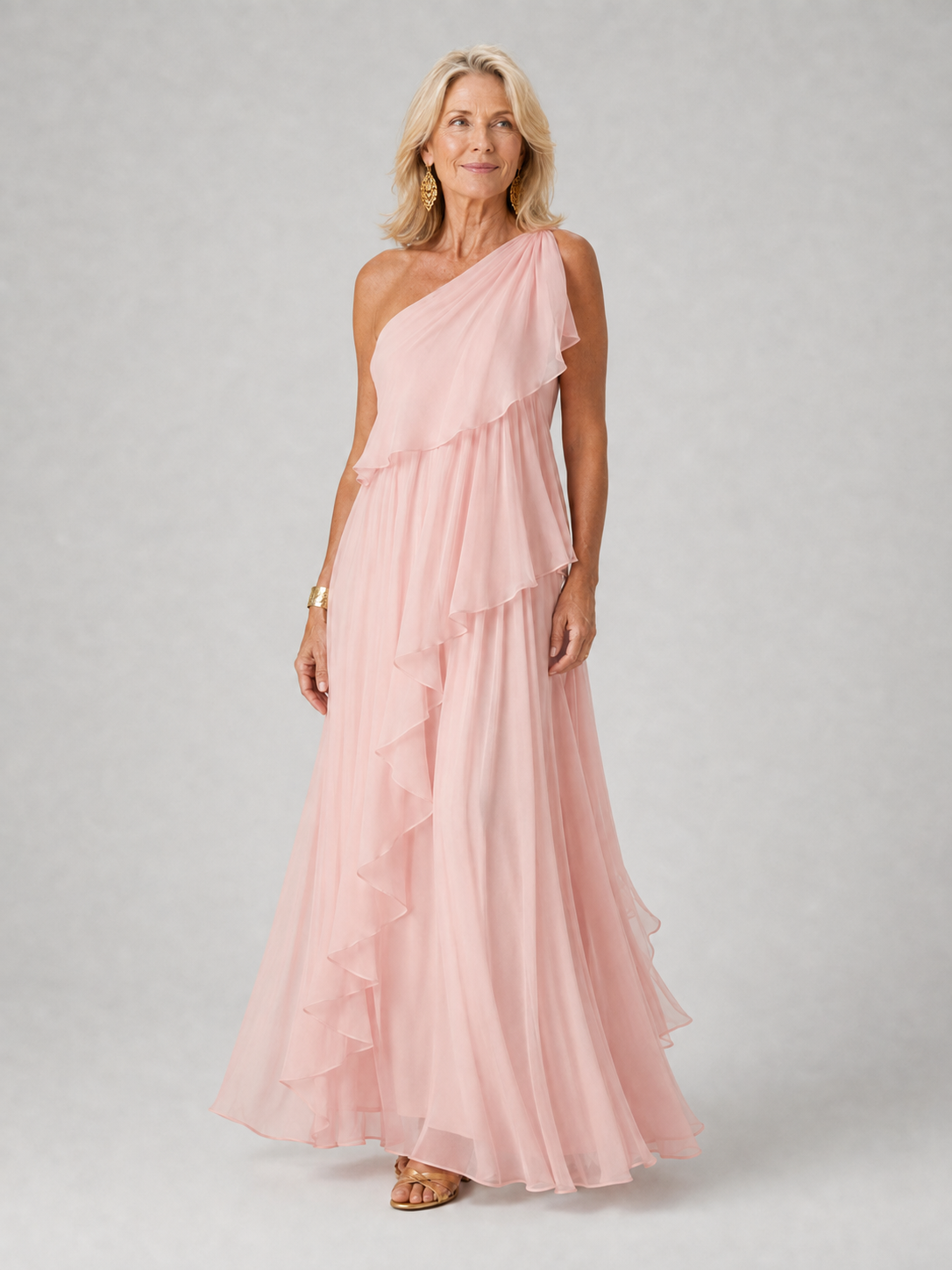 Victoria | Vestido Largo de Mujer de Un Hombro con Volantes