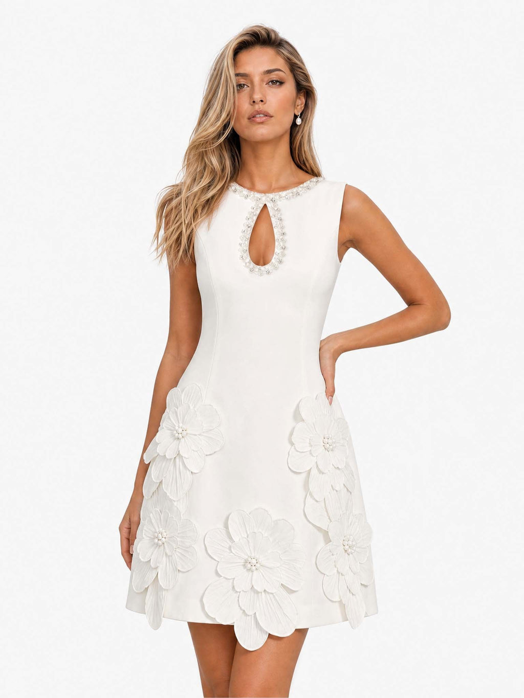 Elettra | Vestido Corto de Mujer sin Mangas con Cut-Out