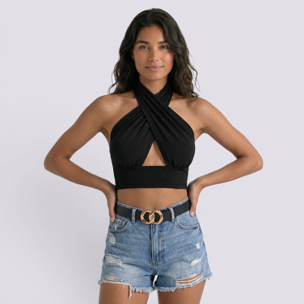 Top Cuello Halter Mujer Espalda Descubierta